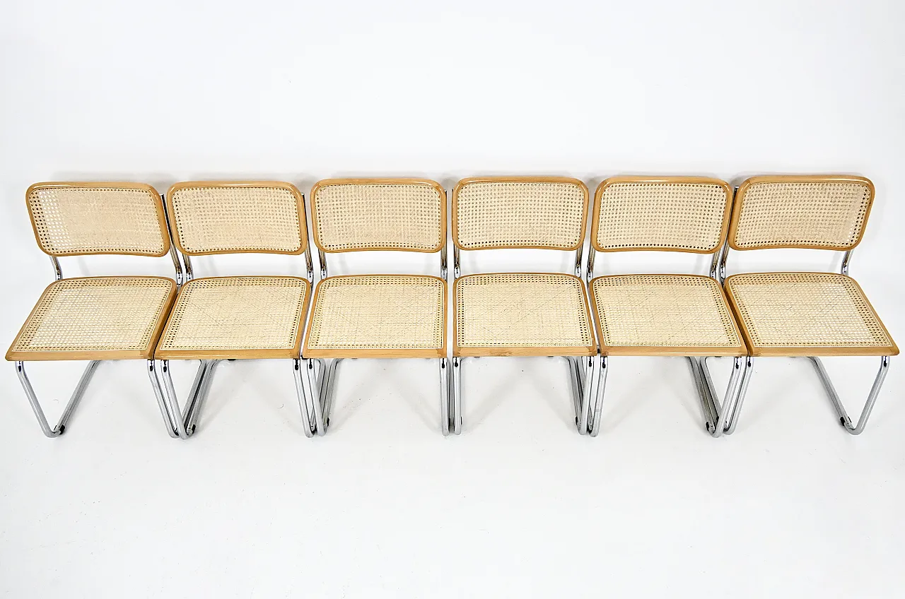 6 Sedie da pranzo stile B32 di Marcel Breuer, anni '90 7
