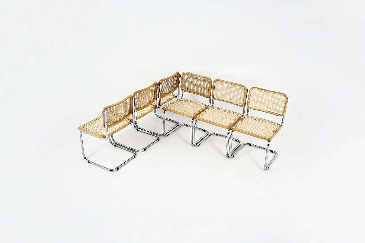 6 Sedie da pranzo stile B32 di Marcel Breuer, sanni '90 2