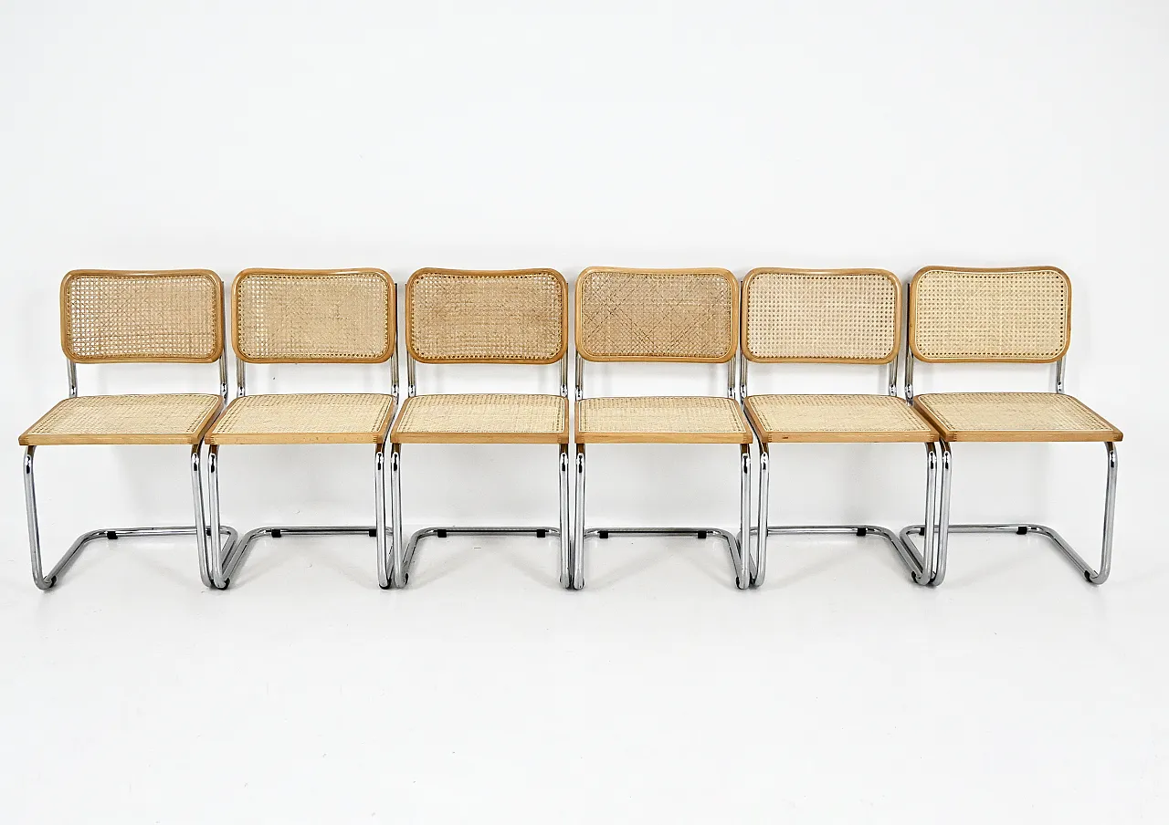 6 Sedie da pranzo stile B32 di Marcel Breuer, sanni '90 3