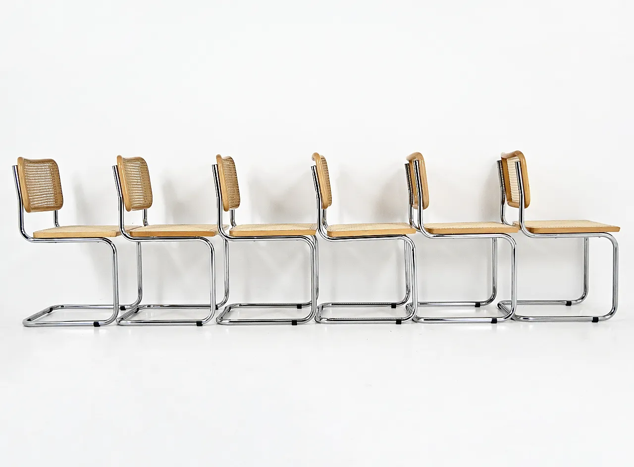 6 Sedie da pranzo stile B32 di Marcel Breuer, sanni '90 4