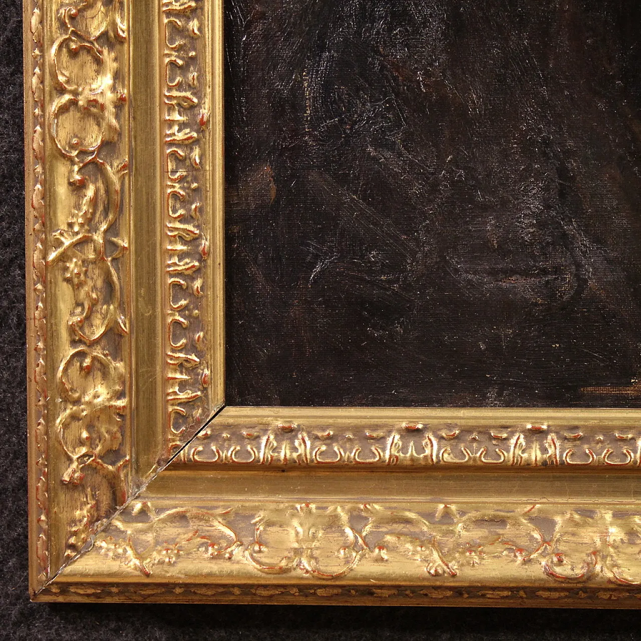 Dipinto italiano impressionista ritratto femminile, '800 9