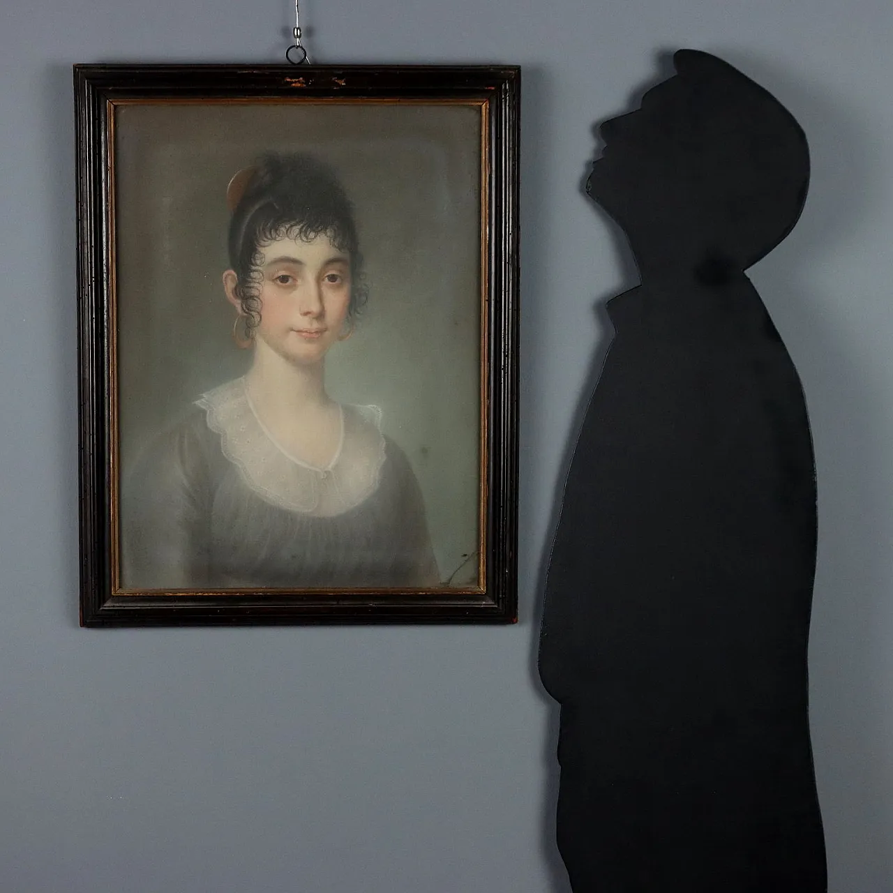 Portrait of a young woman, pastel on cardboard, 19th century 2