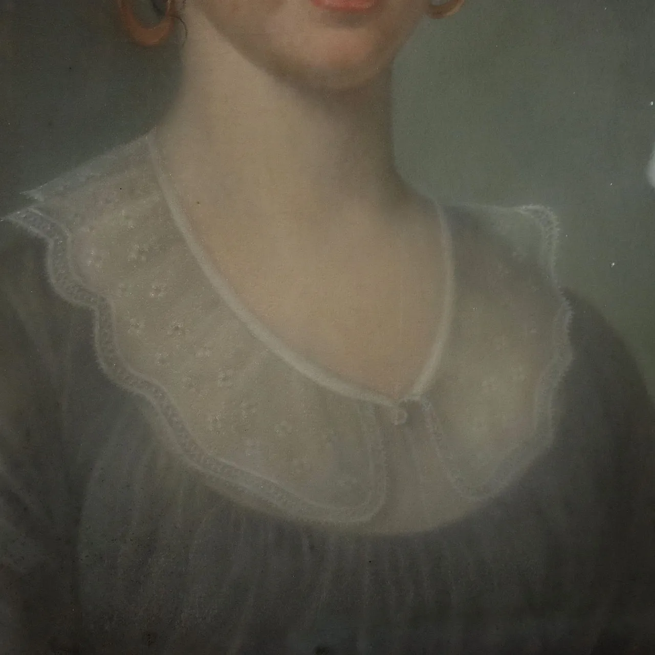 Portrait of a young woman, pastel on cardboard, 19th century 4
