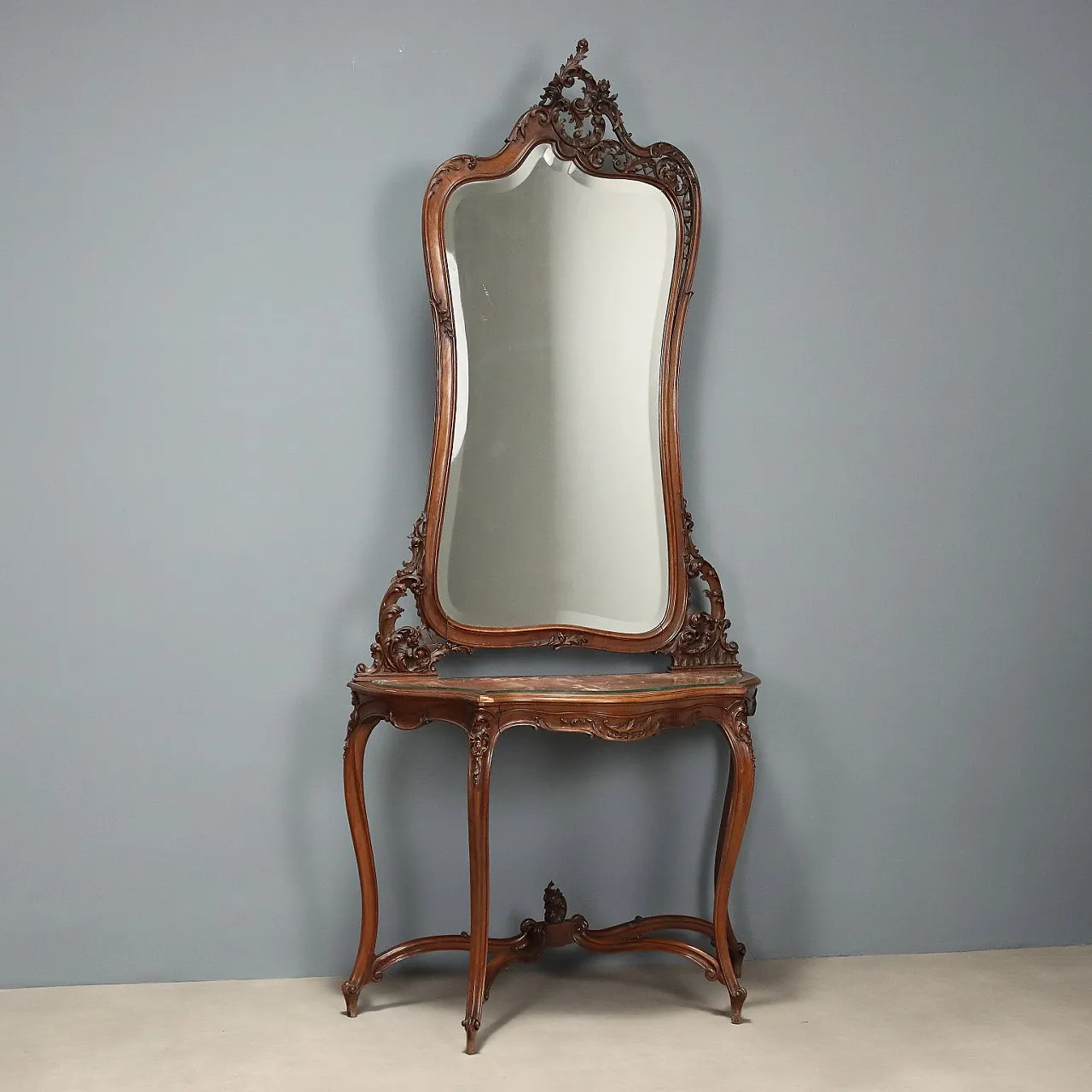 Console with mahogany mirror, late 19th century 1