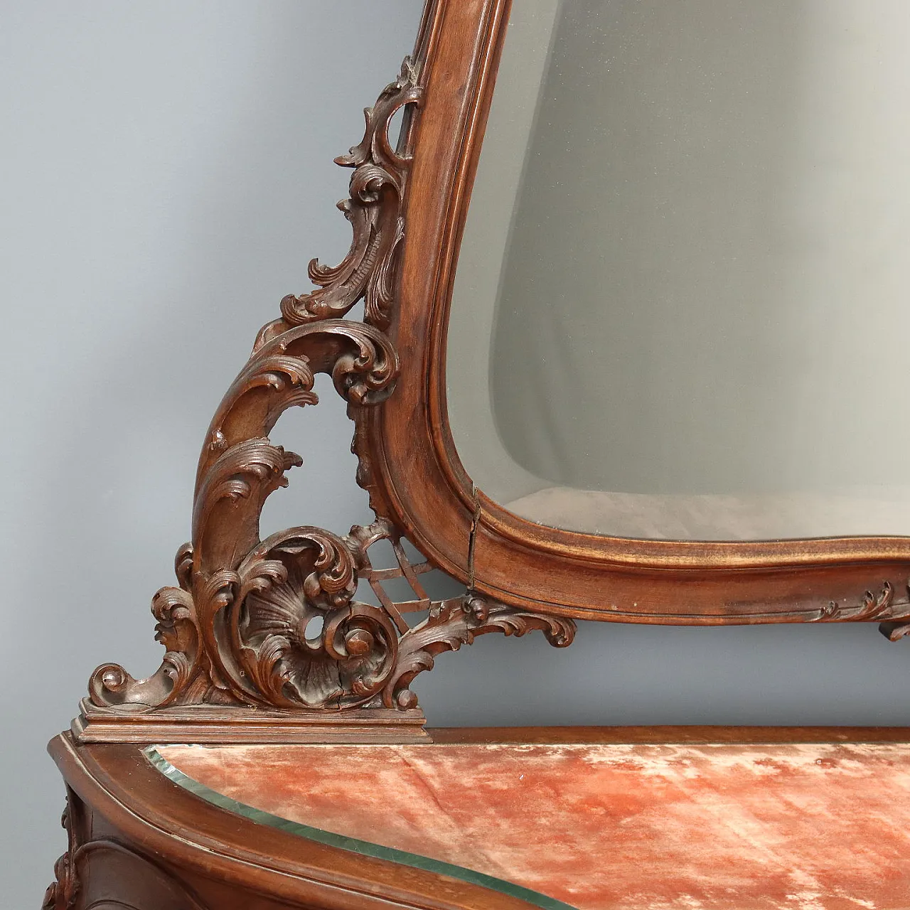 Console with mahogany mirror, late 19th century 5