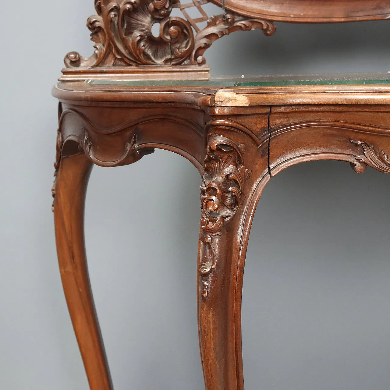 Console with mahogany mirror, late 19th century 7