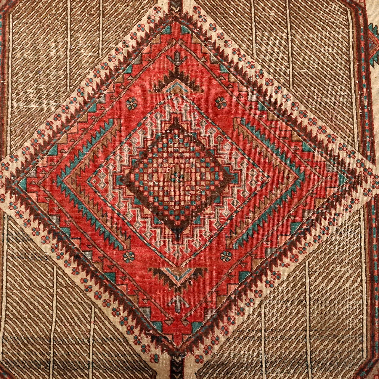 Afshari cotton and wool rug, handcrafted, big knot, 20th century 4