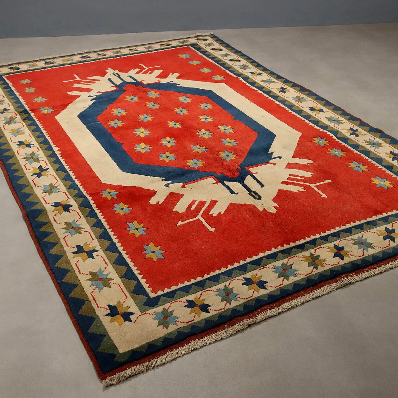Kars wool rug, chunky knot, handcrafted, 20th century 1