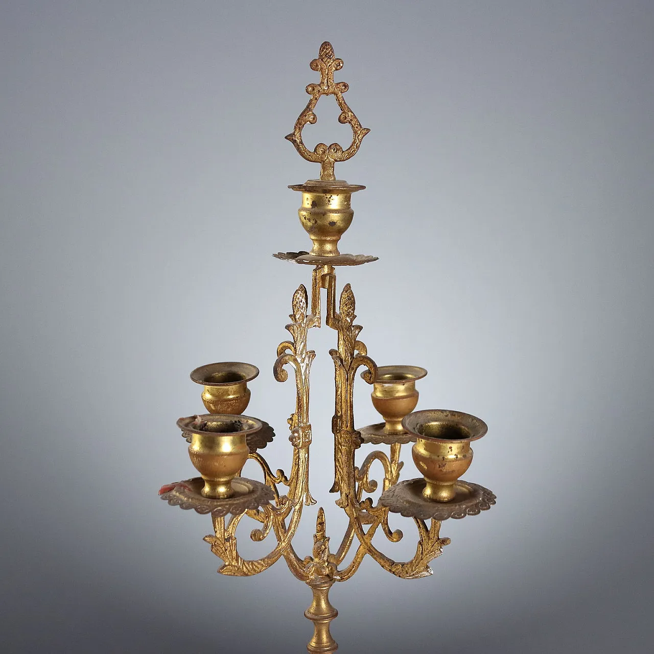 Black marble, breccia, gilded bronze fireplace triptych, 20th century 9