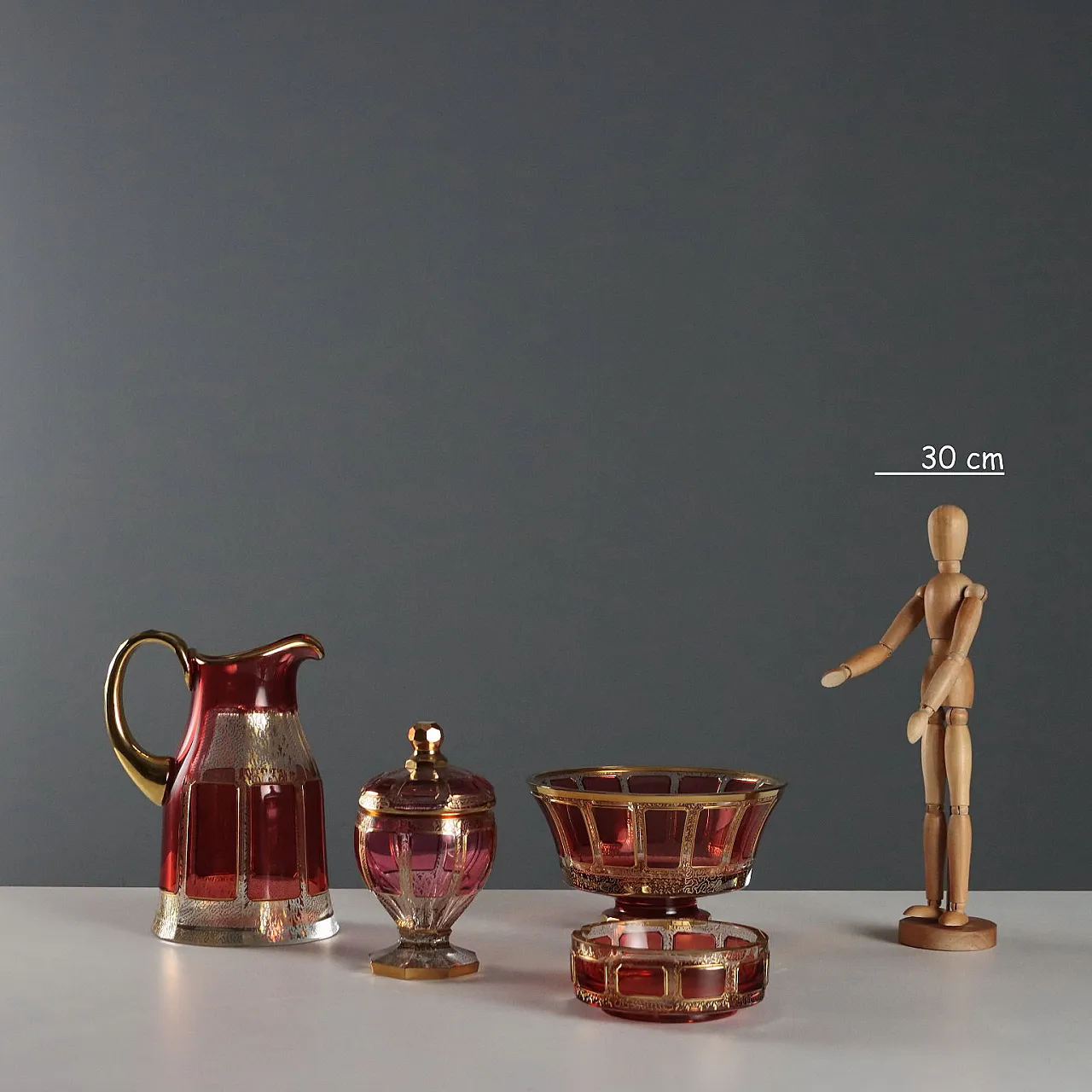 4 Pezzi in cristallo di Boemia, '900 2