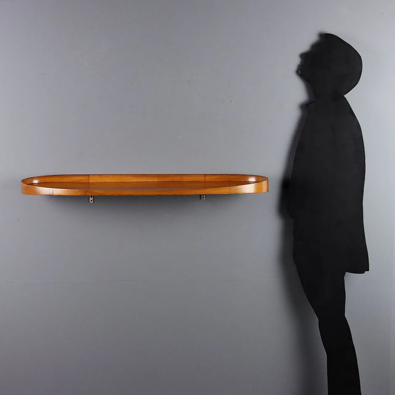 Mahogany veneered wood wall console, 20th century 2