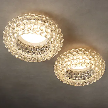 Coppia di plafoniere in policarbonato trasparente a luce diffusa, '900