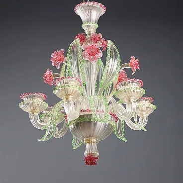 Lampadario in vetro soffiato, '900