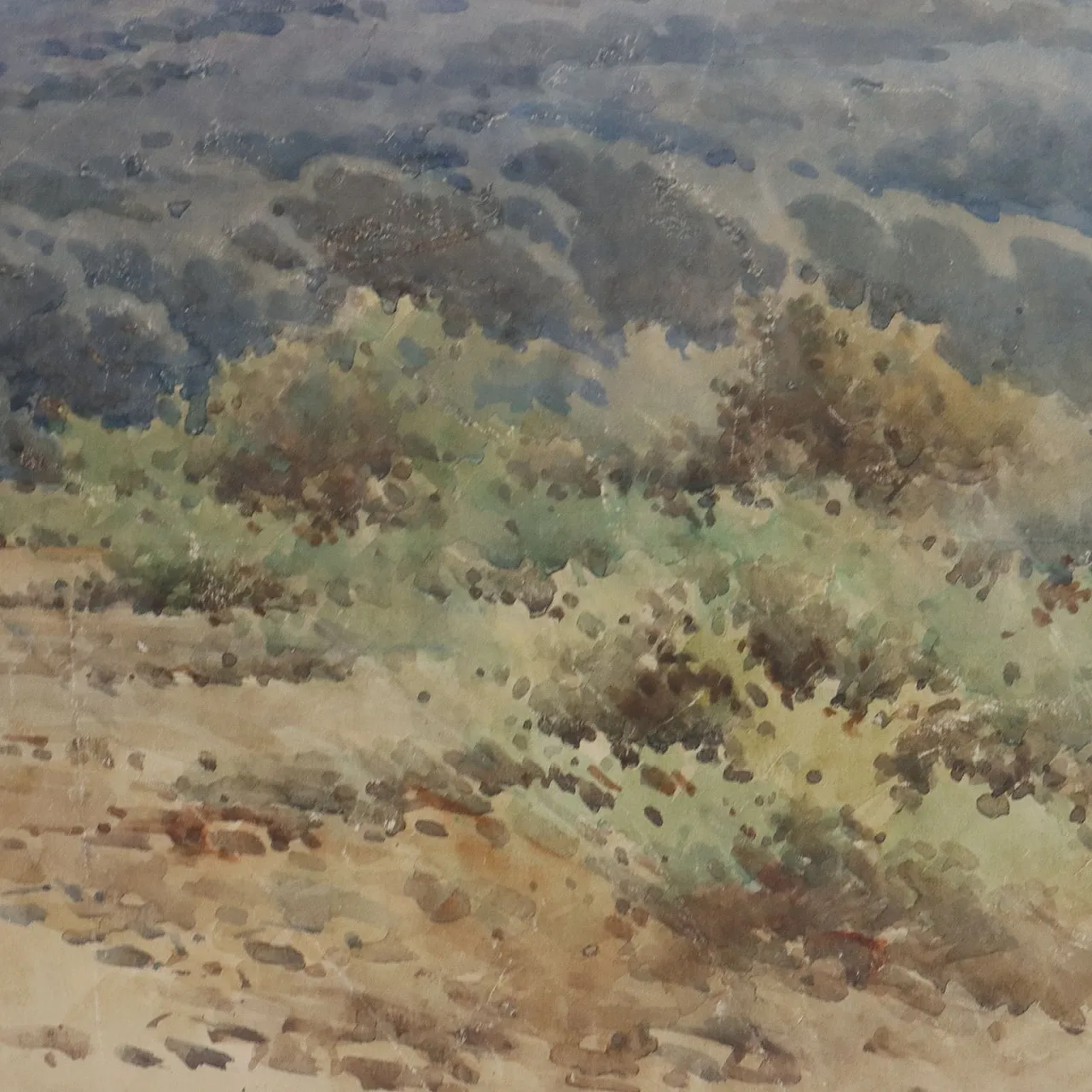 Painting by Angelos Giallinas, watercolour on cardboard, 19th century 4