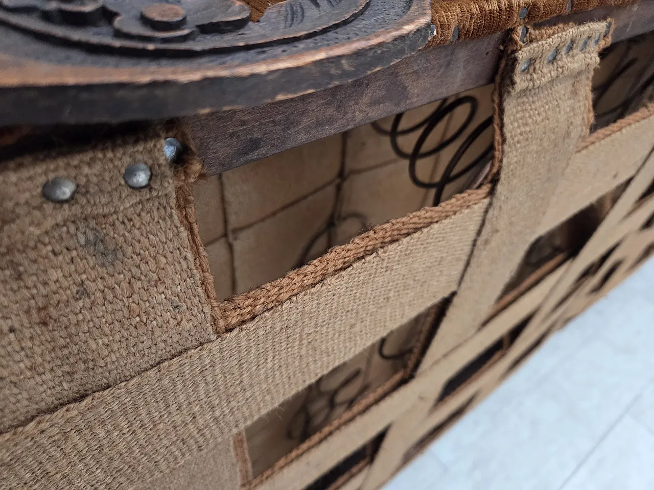 Divano danese a 3 posti in velluto e quercia, anni '40 16