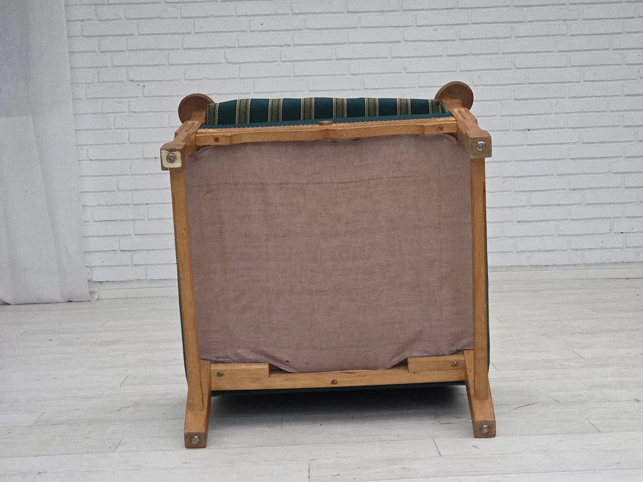 Danish armchair wool, solid oak wood, 1970s 16