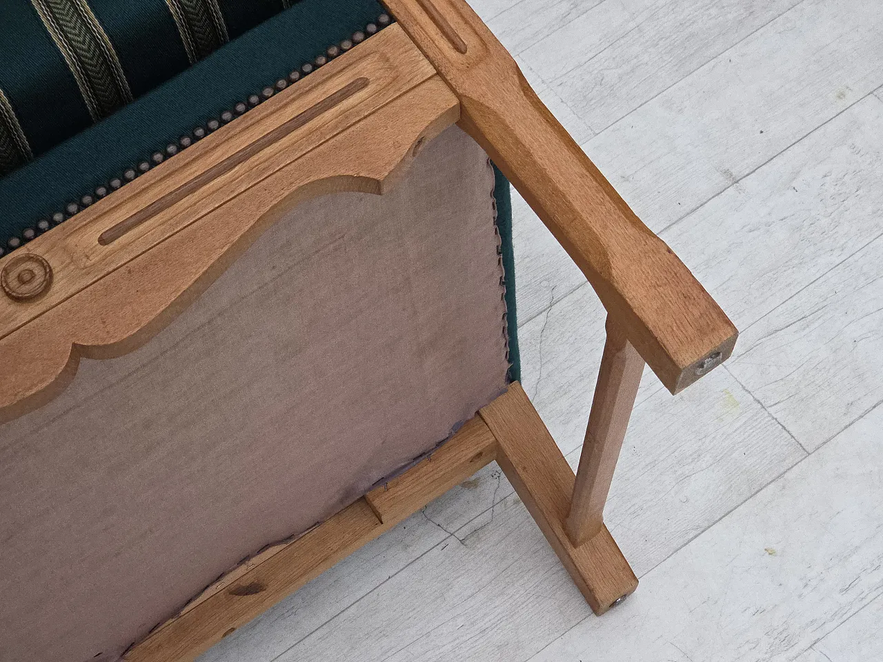 Danish armchair wool, solid oak wood, 1970s 17