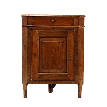 Walnut and poplar corner cabinet, mid-19th century