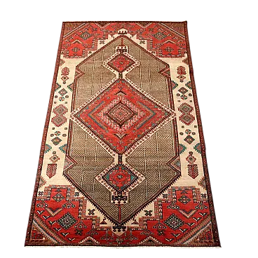 Afshari cotton and wool rug, handcrafted, big knot, 20th century