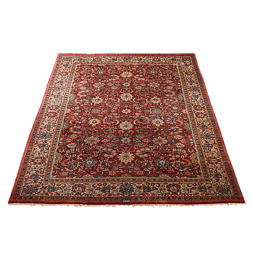 Mahall Saruk cotton and wool rug, big knot, handmade, 20th century
