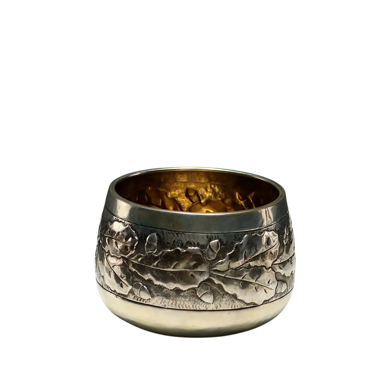 Ciotola in argento sbalzato e cesellato con decoro, '900 8