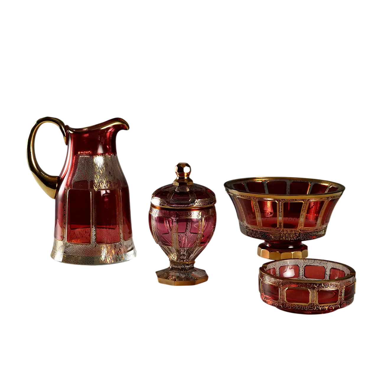 4 Pezzi in cristallo di Boemia, '900 11