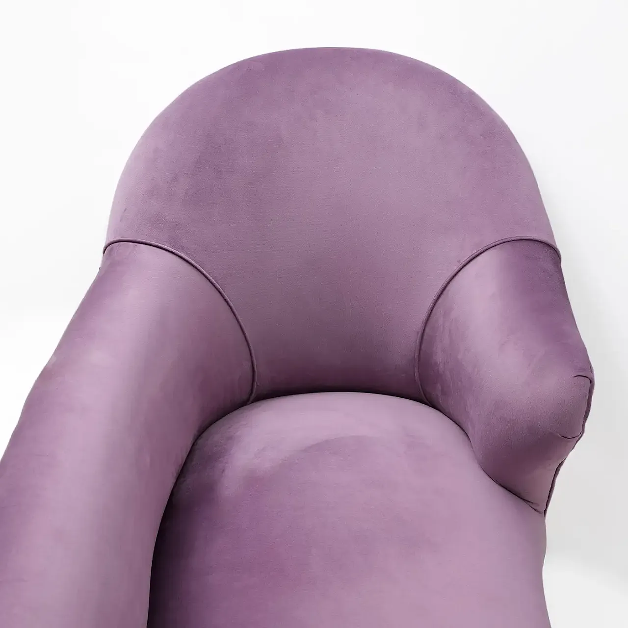 Mid-Century dormeuse in mauve velvet with brass feet, 1950s 8