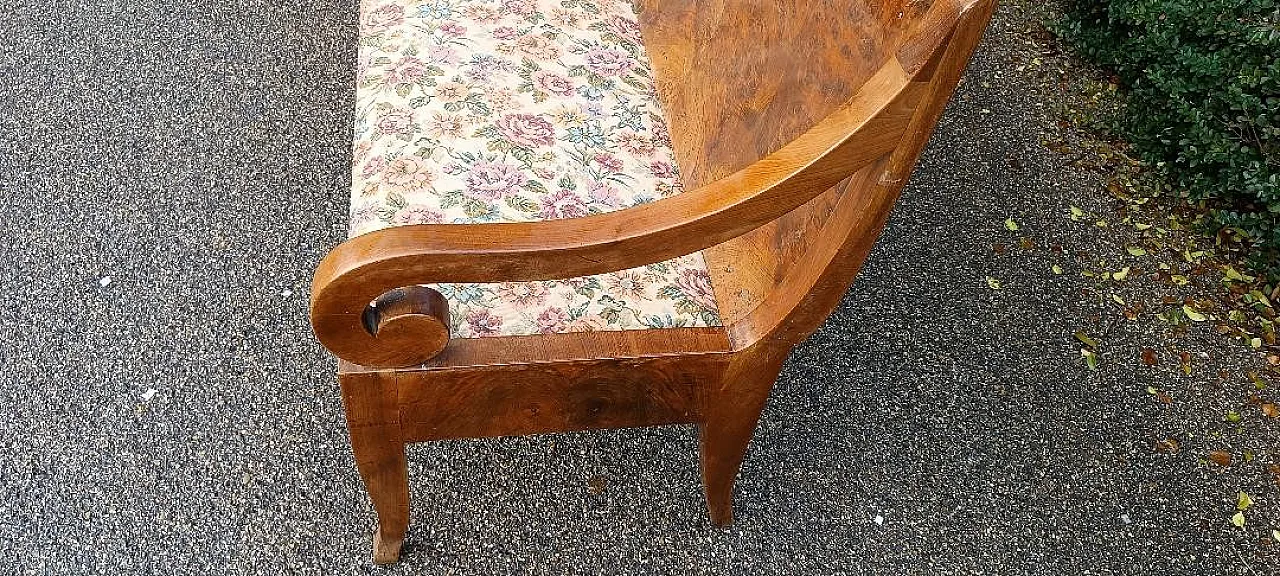 Carlo X solid walnut sofa, 19th century 6