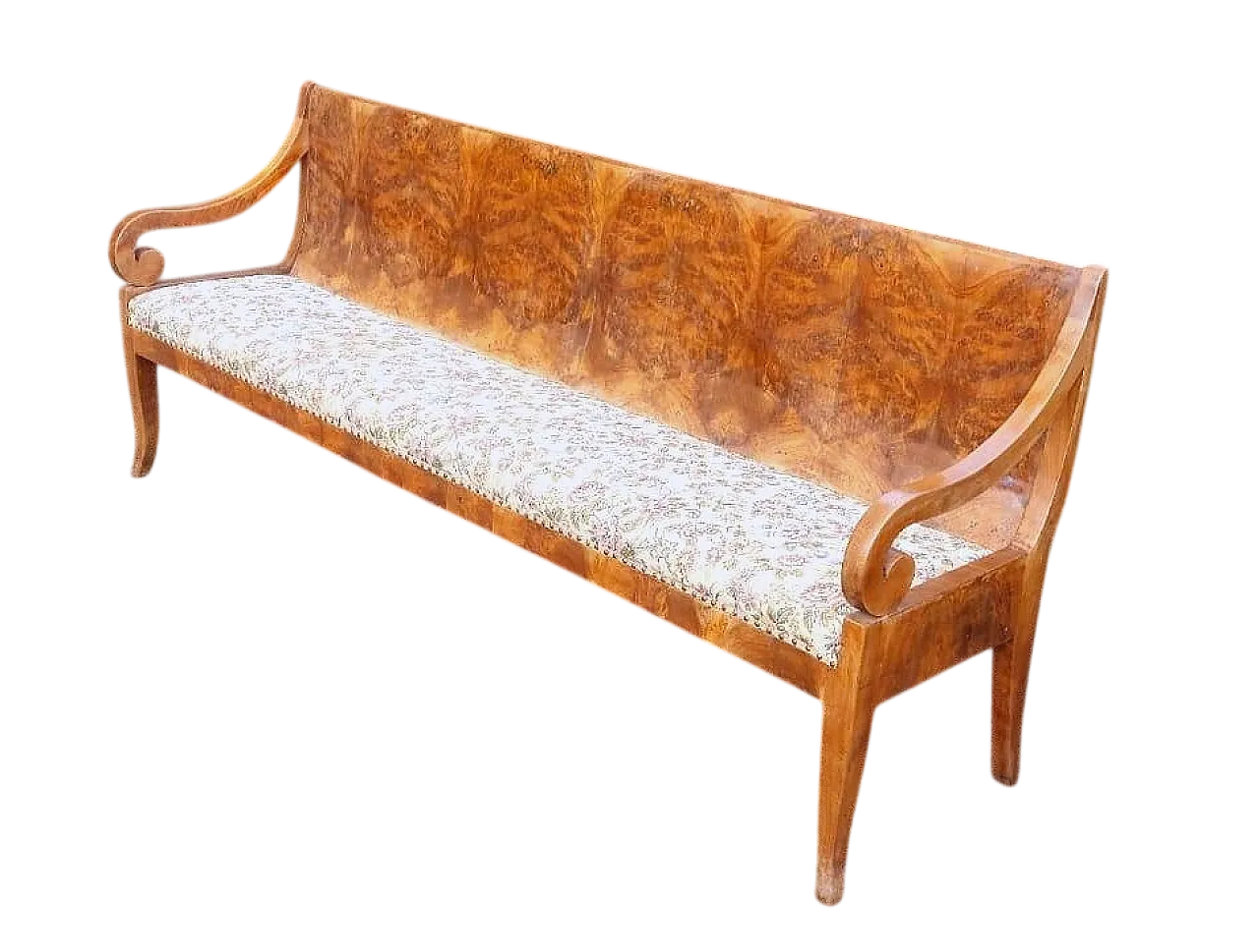 Carlo X solid walnut sofa, 19th century 8