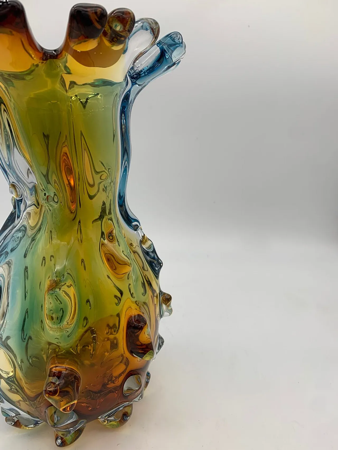 Vaso in vetro di Murano attribuito a Seguso, anni '80 5