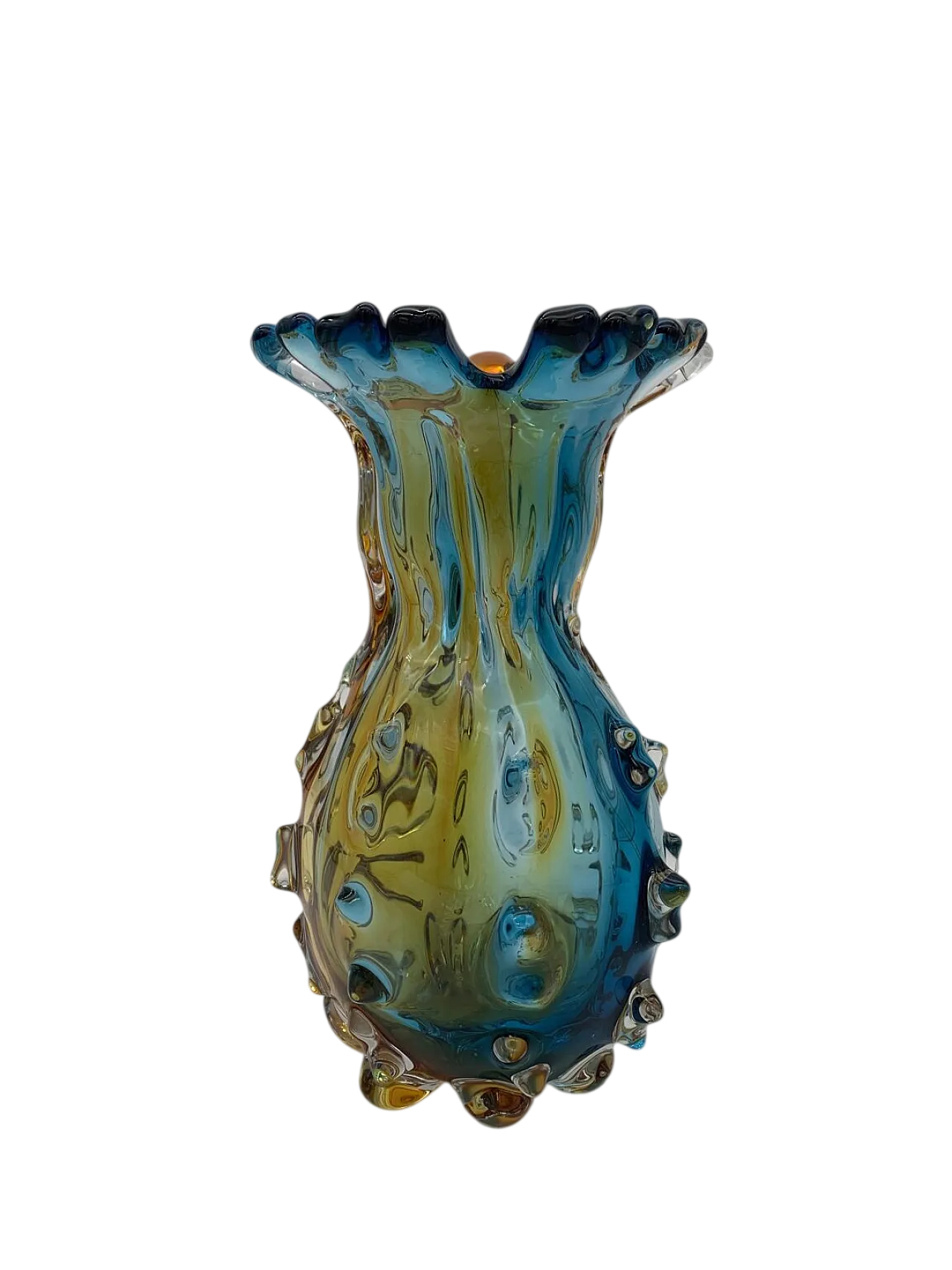 Vaso in vetro di Murano attribuito a Seguso, anni '80 6