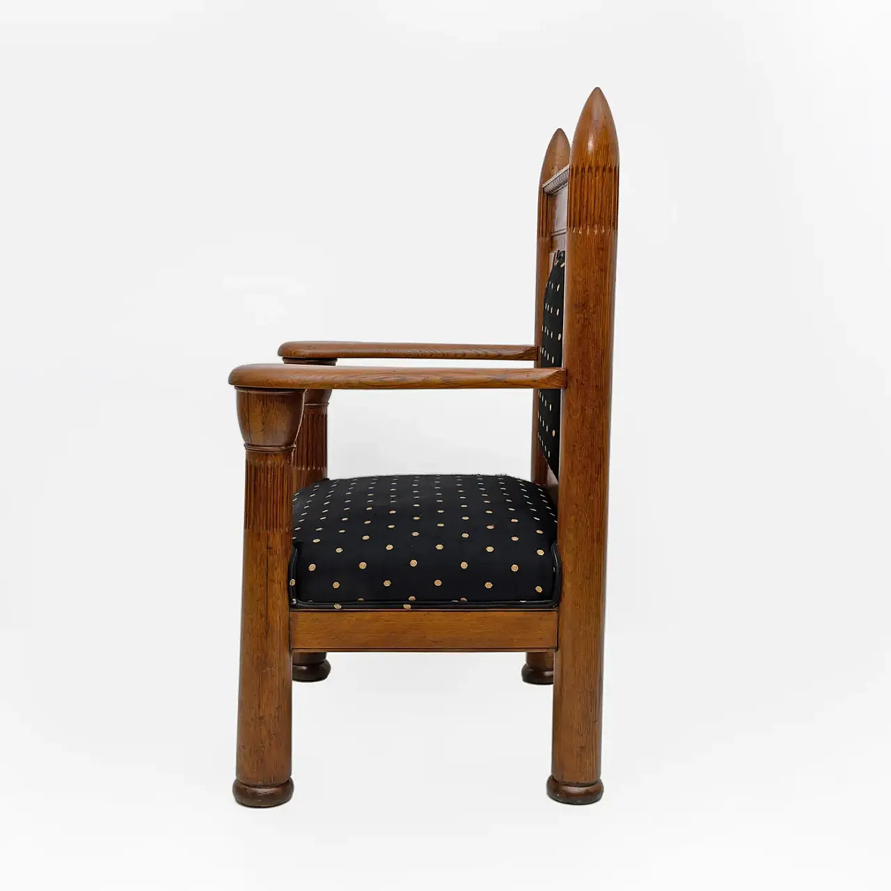 Pair of oak Art Deco Amsterdam school armchairs, 1920s 6