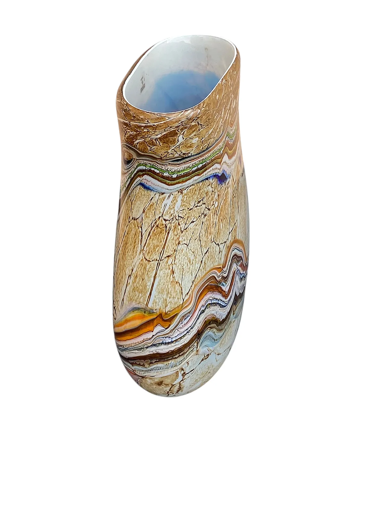 Vase in marbled artistic glass Murano, 70s 3