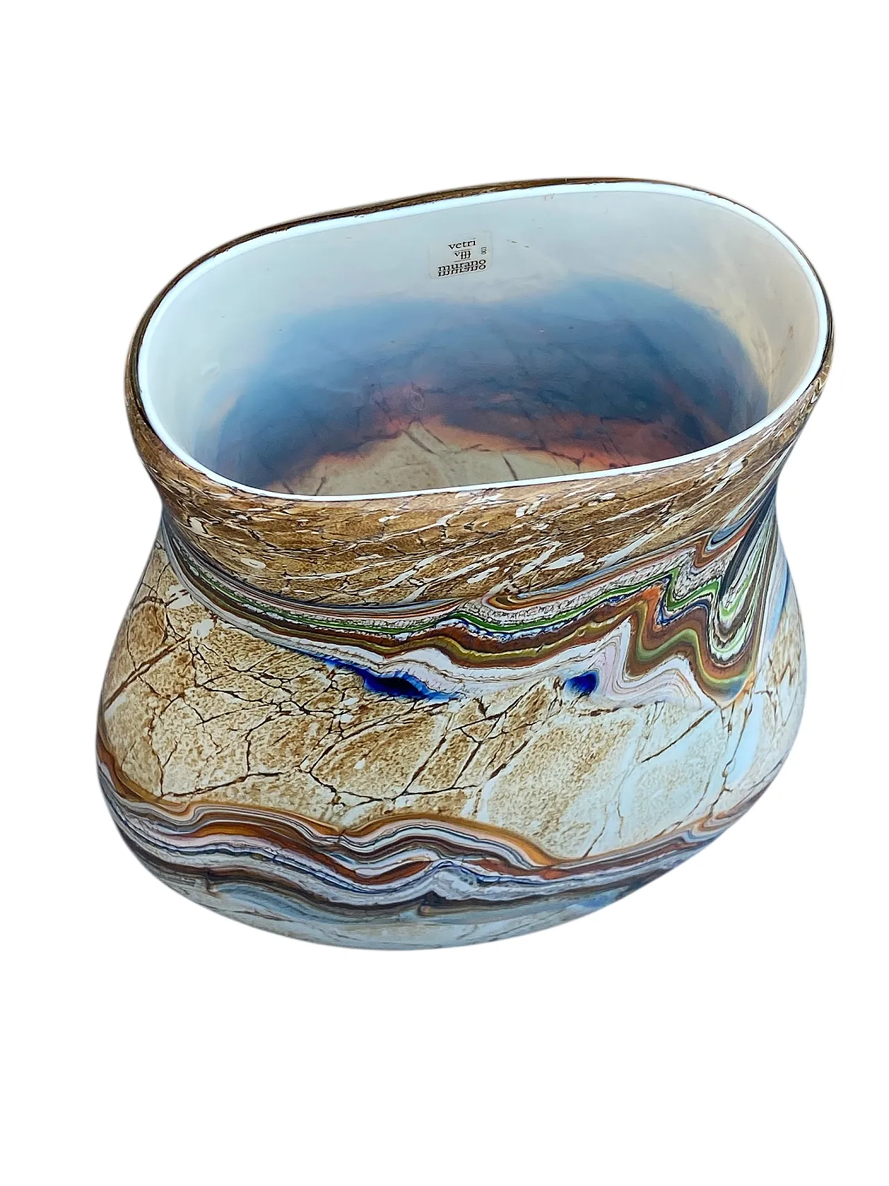 Vase in marbled artistic glass Murano, 70s 4