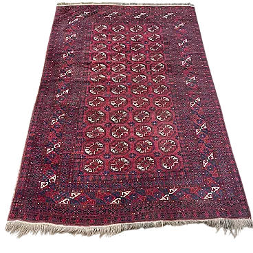 Turkmenistan Bukhara wool and silk carpet, mid-20th century
