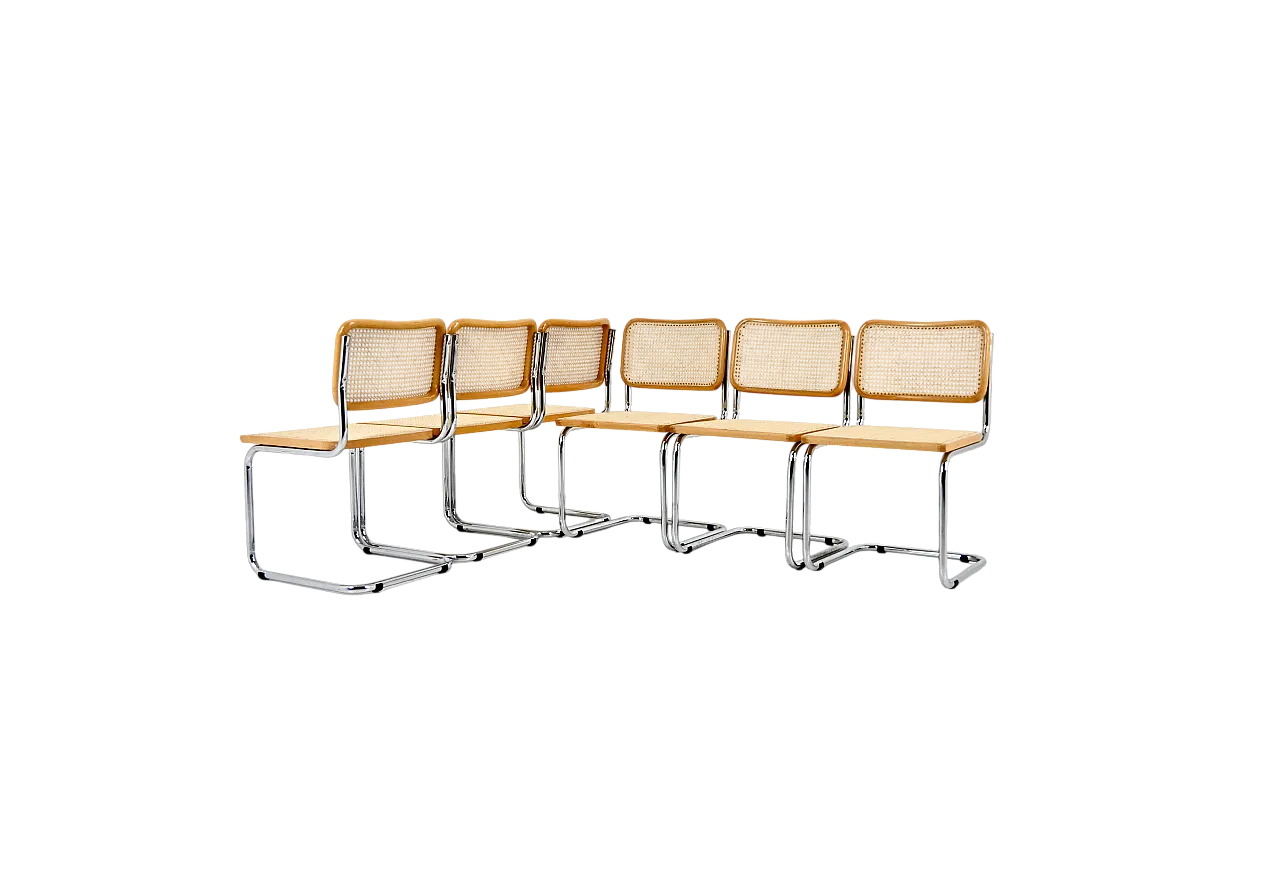6 Sedie da pranzo stile B32 di Marcel Breuer, anni '90 11