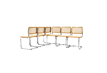 6 Sedie da pranzo stile B32 di Marcel Breuer, anni '90