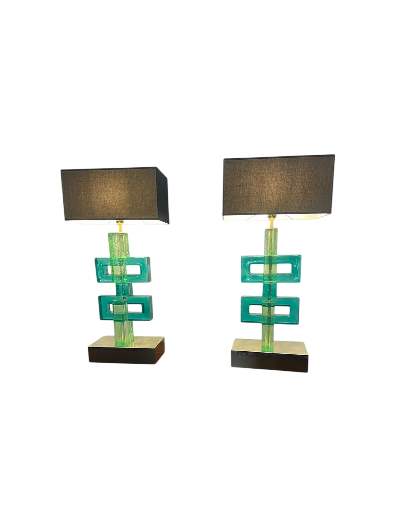 Coppia di lampade in vetro di Murano, anni '70 9