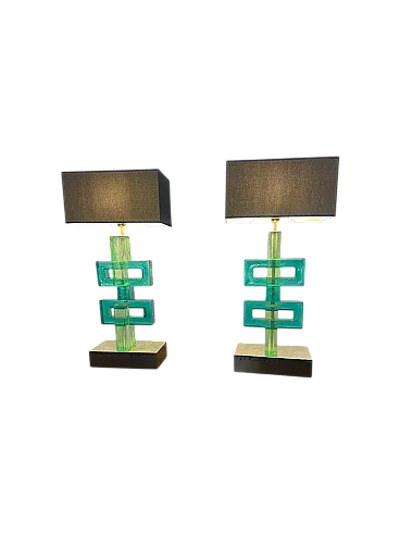 Coppia di lampade in vetro di Murano, anni '70