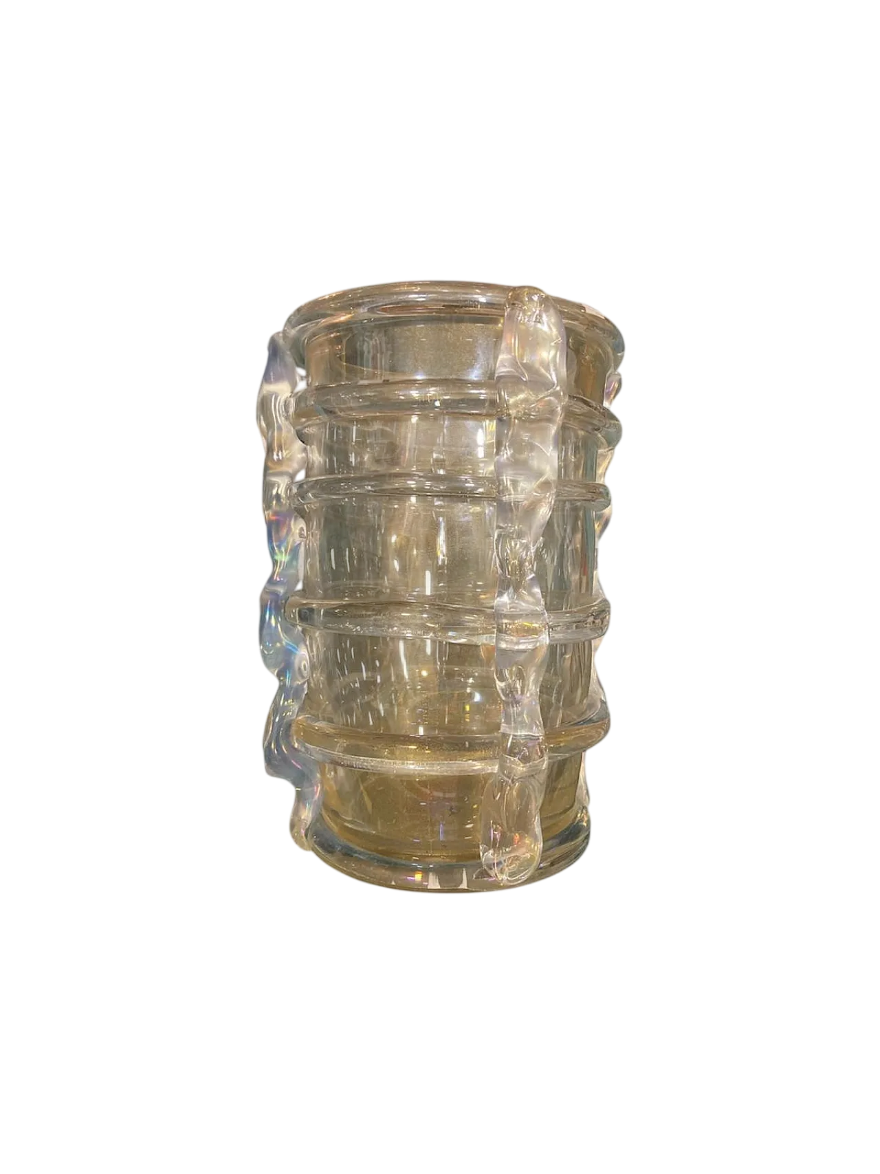 Murano glass vase with pure gold by Costantini, 1990s 7