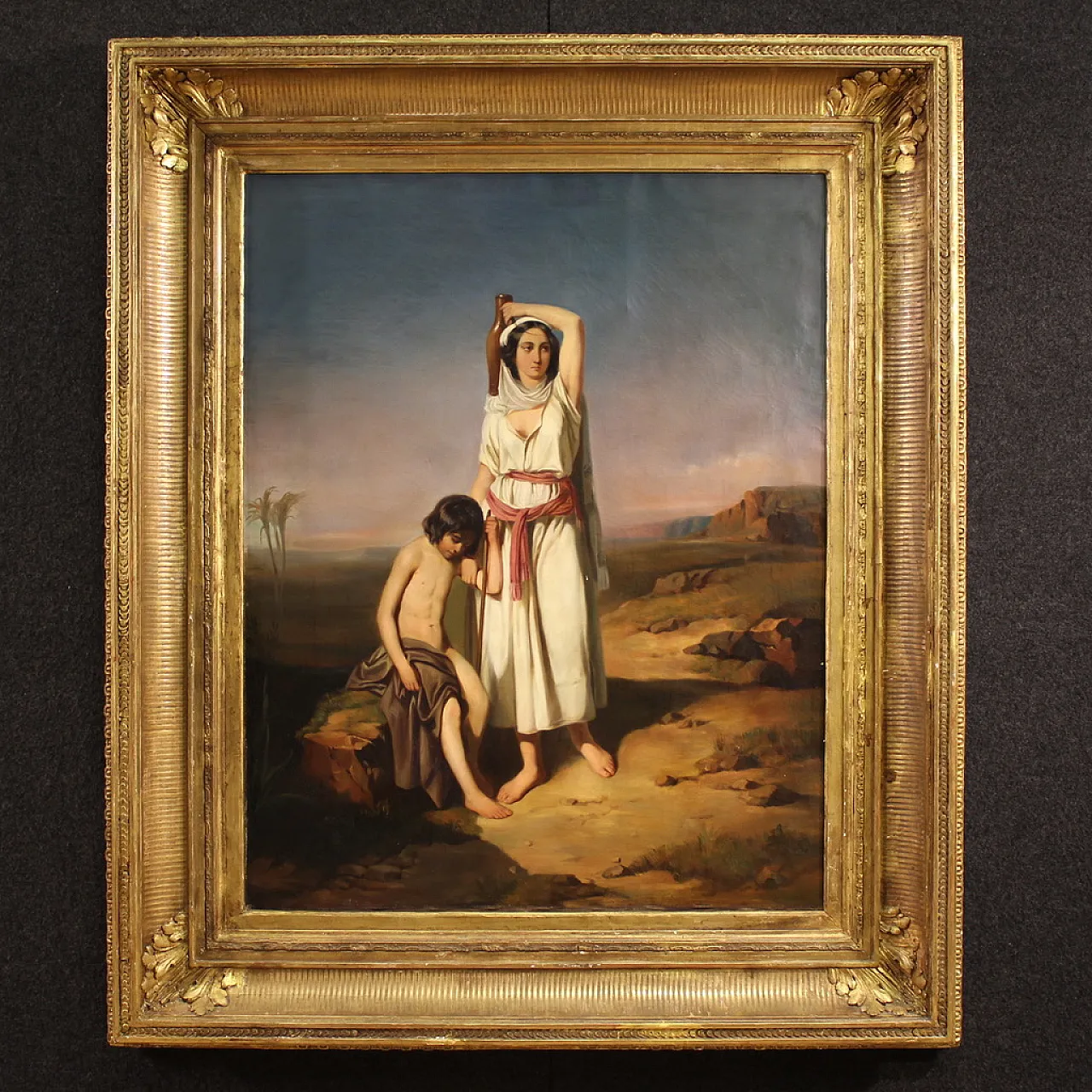 French painting, Hagar and Ishmael, 19th century 1