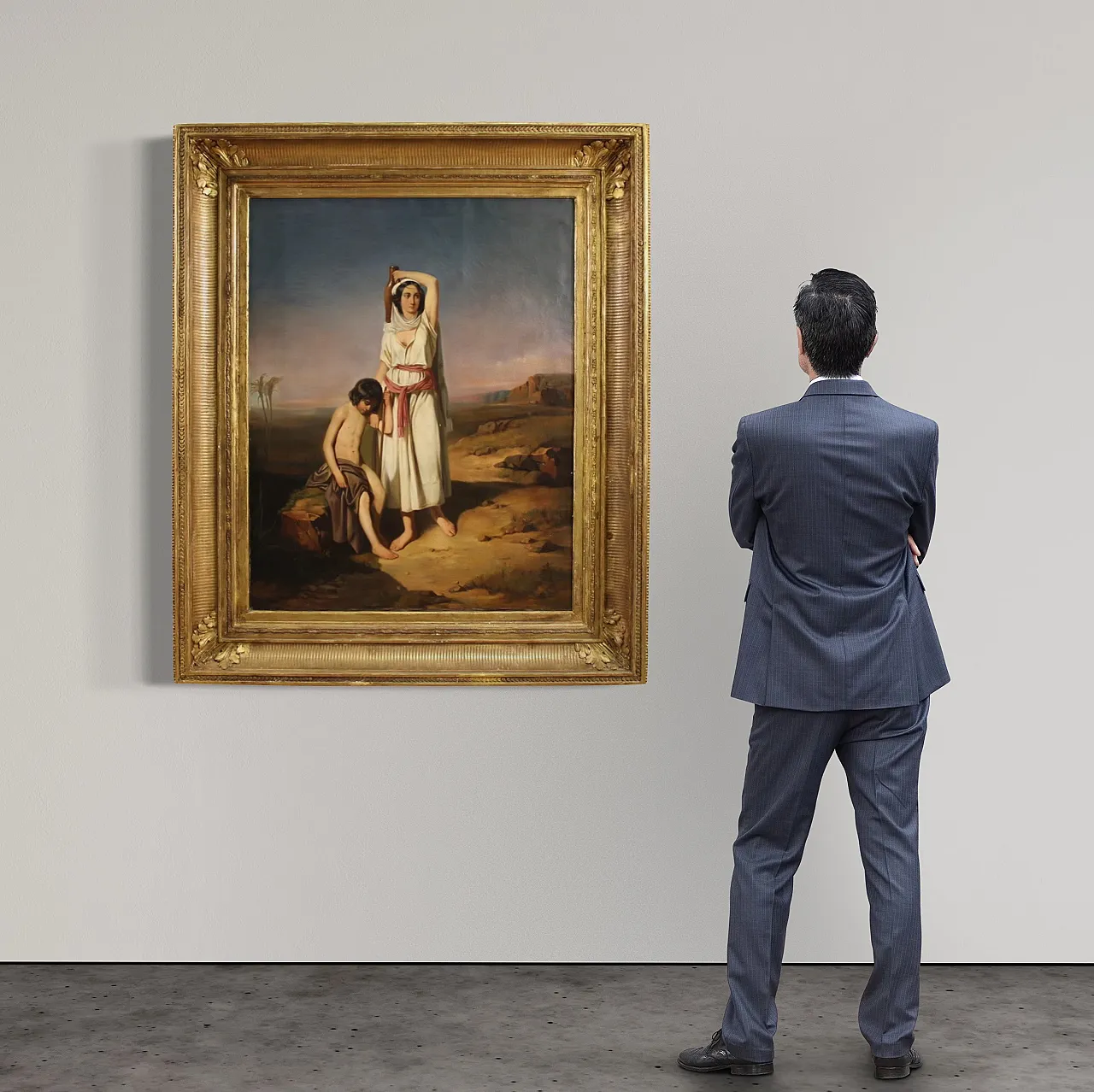 French painting, Hagar and Ishmael, 19th century 3