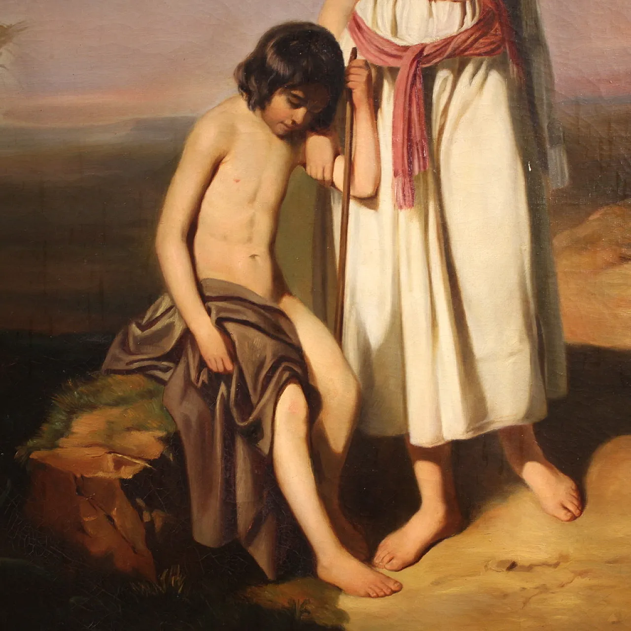 French painting, Hagar and Ishmael, 19th century 6