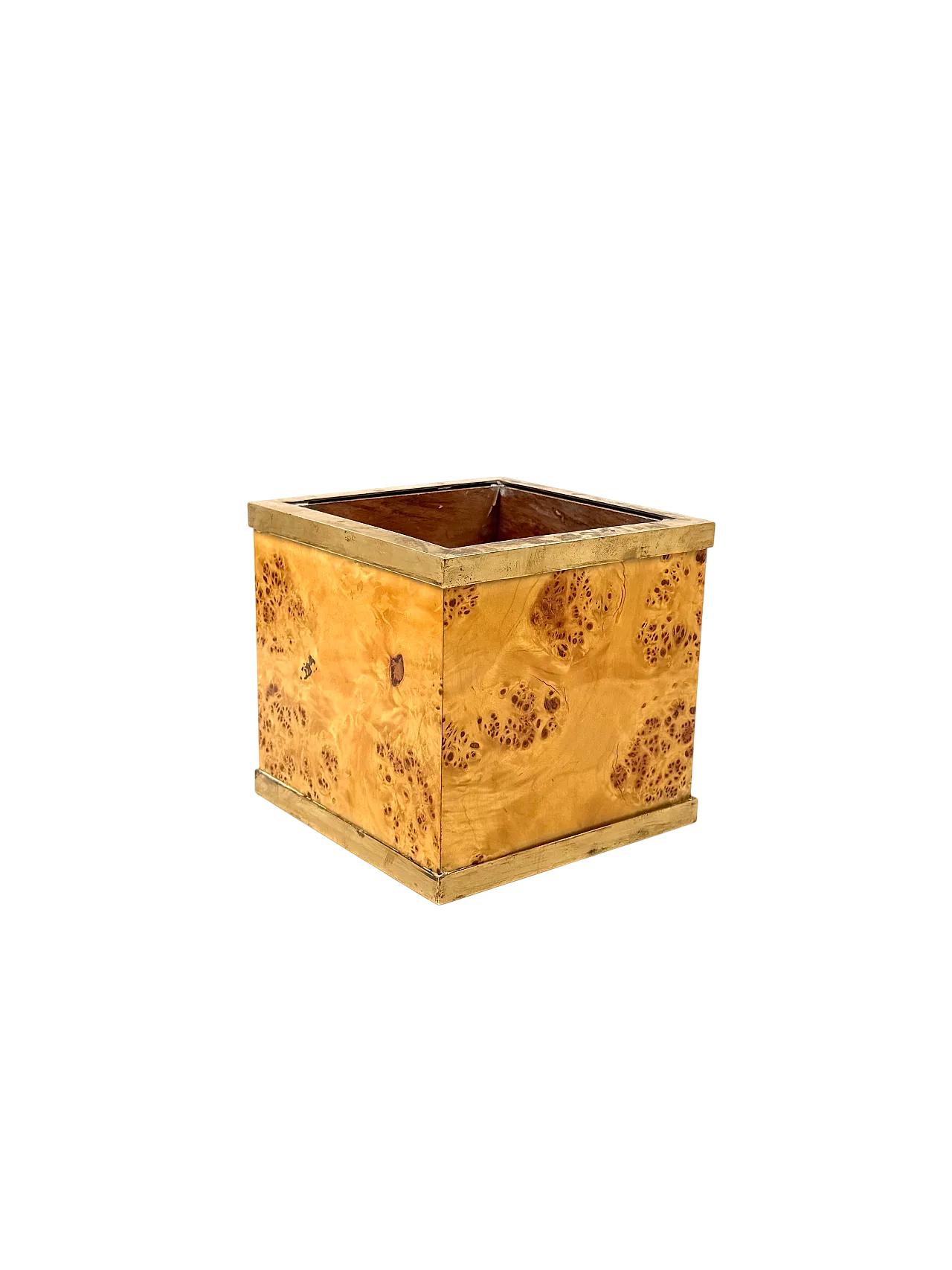 Briar and brass flower vase, attr. Nurseries in Southern Italy, 1970s 10