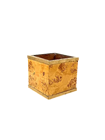 Briar and brass flower vase, attr. Nurseries in Southern Italy, 1970s