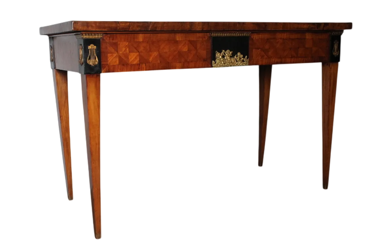 Empire console in cherry wood with inlays, 19th century 17