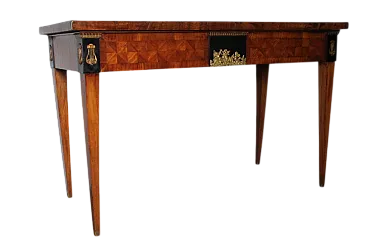 Empire console in cherry wood with inlays, 19th century