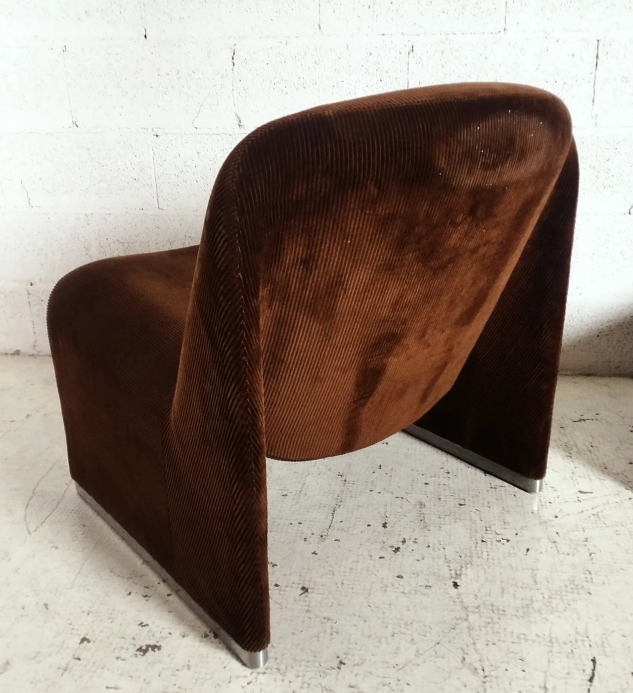 Pair of brown velvet Alky chairs by G.Piretti for A.Castelli, 70s 14