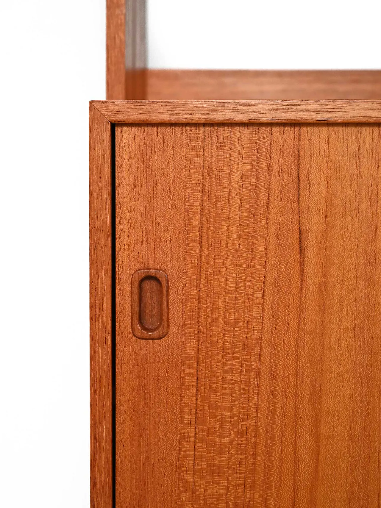 Libreria scandinava in teak con vetrina 8