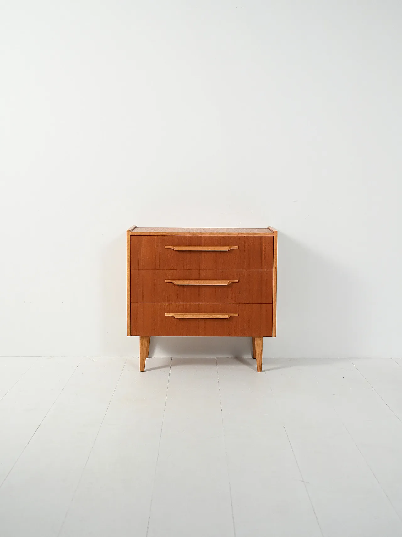 Cassettiera scandinava in teak e rovere, anni '60 3